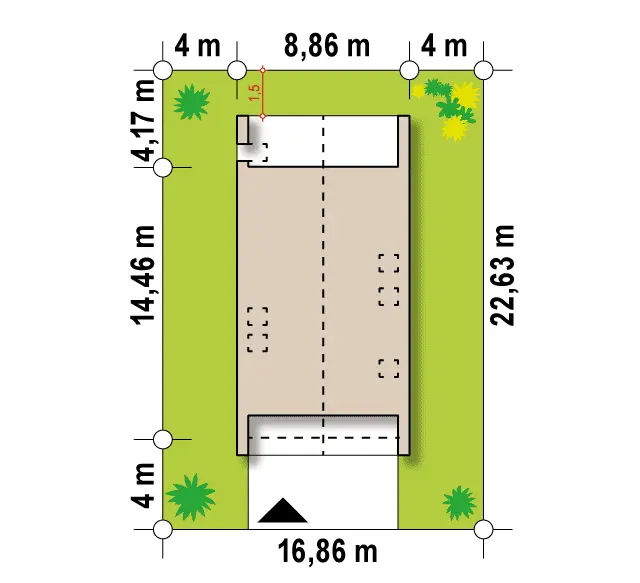 Houtskeletbouw prefab woning Skane 2 bovenaanzicht
